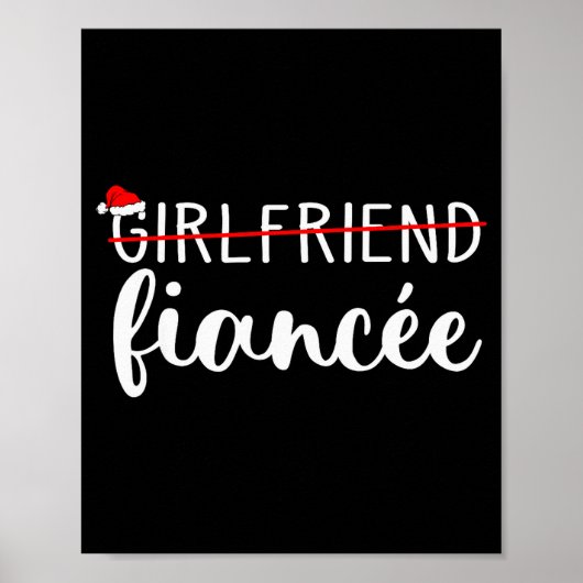 Fiancee Fiance Engaged Couples Matching Christmas  Poster (Vorne)
