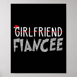 Fiancee Verlobte Christmas Pajamas Verlobte Paare  Poster