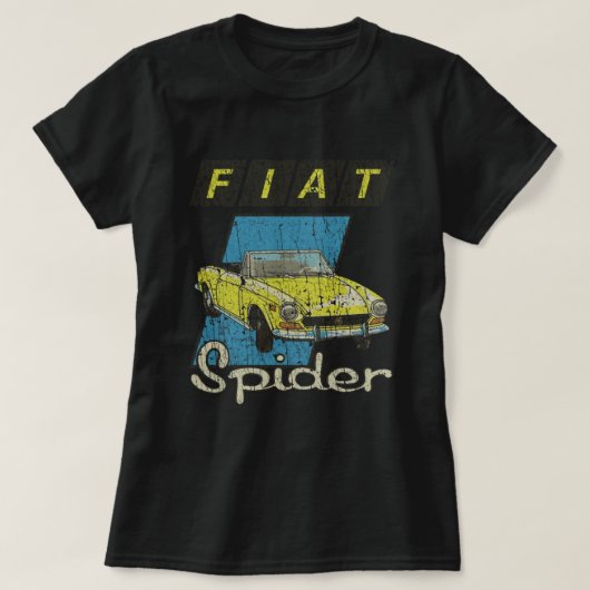 Fiat 124 Sport Spider Yellow 1975 T - Shirt (Design vorne)