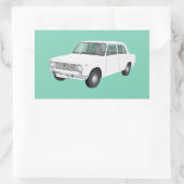 Fiat 124 weiß rechteckiger aufkleber (Tasche)
