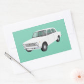Fiat 124 weiß rechteckiger aufkleber (Umschlag)