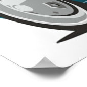 Fiat 126 türkisfarbene Karikatur Poster (Ecke)