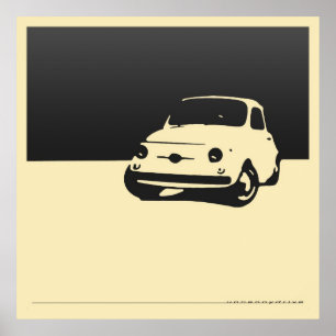 Fiat 500, 1959 - Holzkohlenschwarzes auf Poster