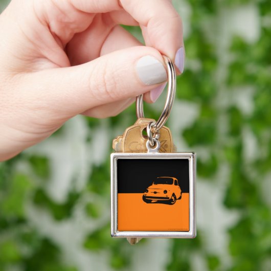 Fiat 500, 1959 - Orange auf Dunkelheit Schlüsselanhänger (Hand)