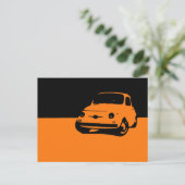 Fiat 500, 1959 - Orange auf dunkler Postkarte (Stehend Vorderseite)