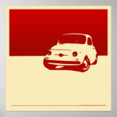 Fiat 500, 1959 - Red on cream poster (Vorne)