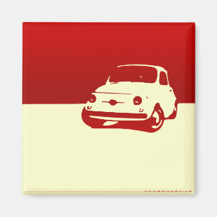 Fiat 500, 1959 - rot am Licht Magnet