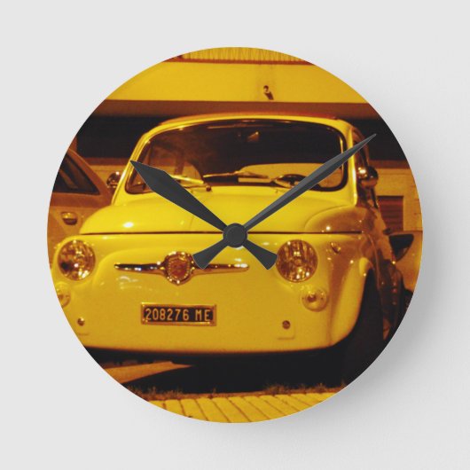 Fiat 500 Abarth. Runde Wanduhr (Vorderseite)