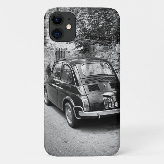 FIAT 500 Auto in Schwarz-Weiß Case-Mate iPhone Hülle (Rückseite)