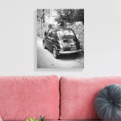FIAT 500 Auto in schwarz-weiß Leinwanddruck (Insitu (Wohnzimmer))