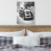 FIAT 500 Auto in schwarz-weiß Leinwanddruck (Insitu (Schlafzimmer))