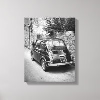 FIAT 500 Auto in schwarz-weiß