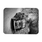 FIAT 500 Auto in schwarz-weiß Magnet (Horizontal)