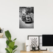FIAT 500 Auto in schwarz-weiß Poster (Heimbüro)