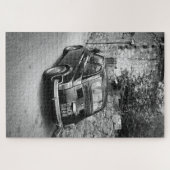 FIAT 500 Auto in Schwarz-Weiß Puzzle (Horizontal)