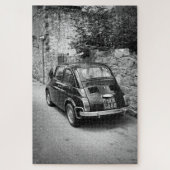 FIAT 500 Auto in Schwarz-Weiß Puzzle (Vertikal)