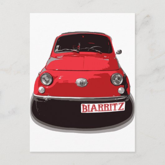 Fiat 500 Biarritz Postkarte (Vorderseite)