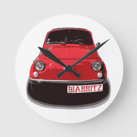 Fiat 500 Biarritz Runde Wanduhr (Vorderseite)