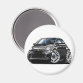 Fiat 500 Black Car Magnet (Vorderseite/Rückseite)