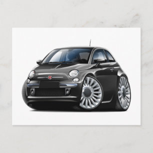 Fiat 500 Black Car Postkarte