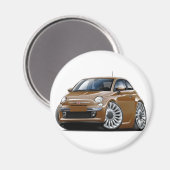 Fiat 500 Brown Car Magnet (Vorderseite/Rückseite)