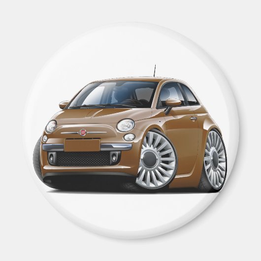 Fiat 500 Brown Car Magnet (Vorne)