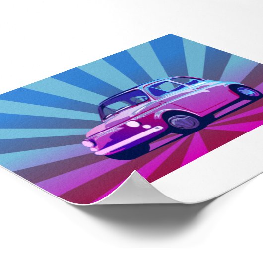 Fiat 500 Bunt Poster (Ecke)