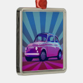 Fiat 500 Bunt Silbernes Ornament (Rechts)