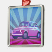 Fiat 500 Bunt Silbernes Ornament (Links)