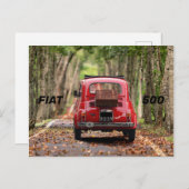 Fiat 500 Car Postkarte (Vorne/Hinten)