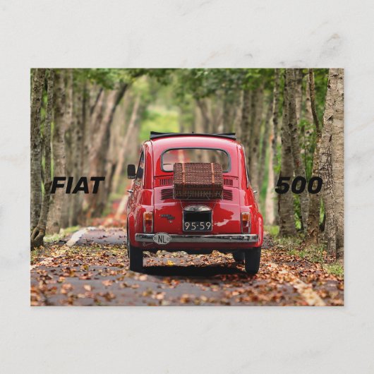 Fiat 500 Car Postkarte (Vorderseite)