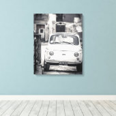 Fiat 500, cinquecento, in Italien, klassische Lein Leinwanddruck (Insitu (Holzboden))