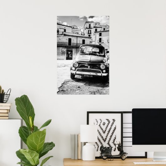 Fiat 500, cinquecento in Italien, klassisches Auto Poster (Heimbüro)
