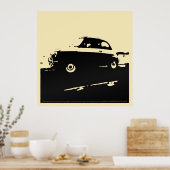 Fiat 500 Classic - Schwarz-Creme-Poster Poster (Küche)