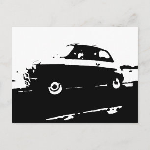 Fiat 500 classic - Schwarze Postkarte
