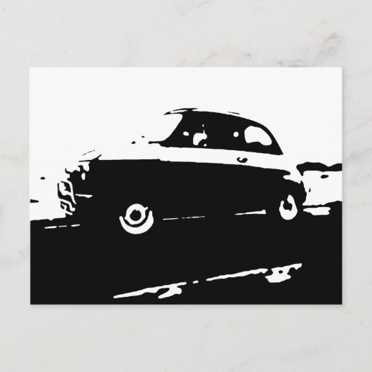 Fiat 500 classic - Schwarze Postkarte (Vorderseite)
