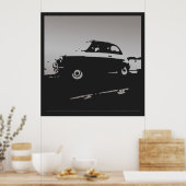 Fiat 500 classic - Silver on Black Poster (Küche)