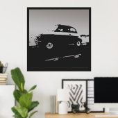 Fiat 500 classic - Silver on Black Poster (Heimbüro)