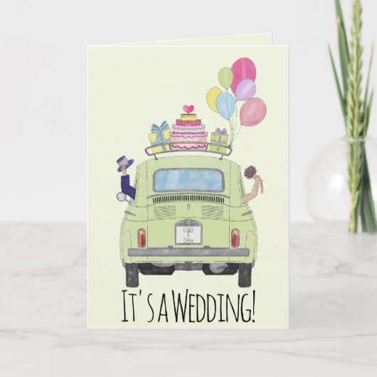 Fiat 500 Einladung zur Hochzeit (Vorderseite)
