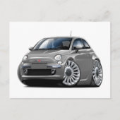 Fiat 500 Gray Car Postkarte (Vorderseite)