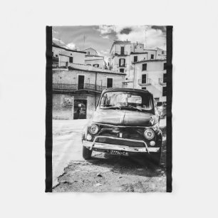 Fiat 500 in Italien Fleece-Decke, Oldtimer Fleecedecke