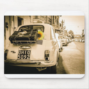 Fiat 500 in Italien, Sonnenblumen-Design-Mauspad Mousepad