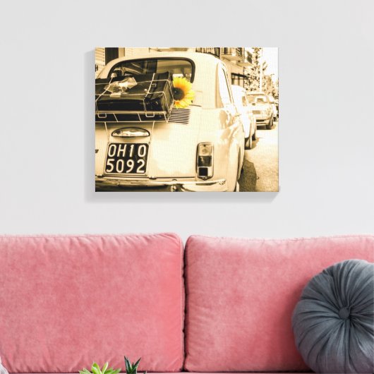 Fiat 500 in Italien Vintage Leinwand (Insitu (Wohnzimmer))