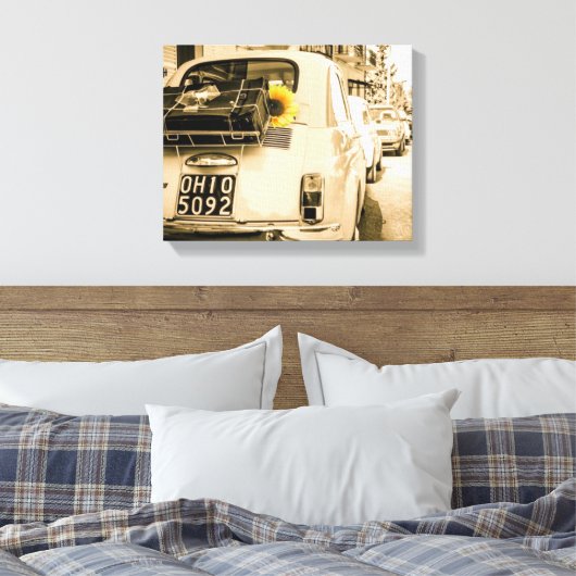 Fiat 500 in Italien Vintage Leinwand (Insitu (Schlafzimmer))