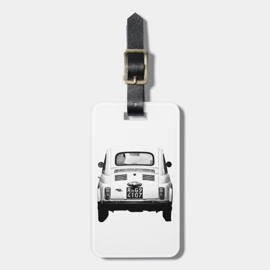 Fiat 500 in Rom-Gepäckanhänger, Italien Gepäckanhänger (Vorderseite vertikal)