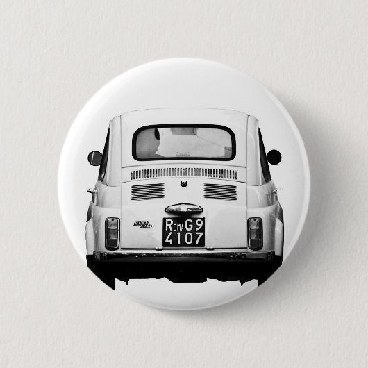 Fiat 500 in Rom, Italien Button (Vorderseite)
