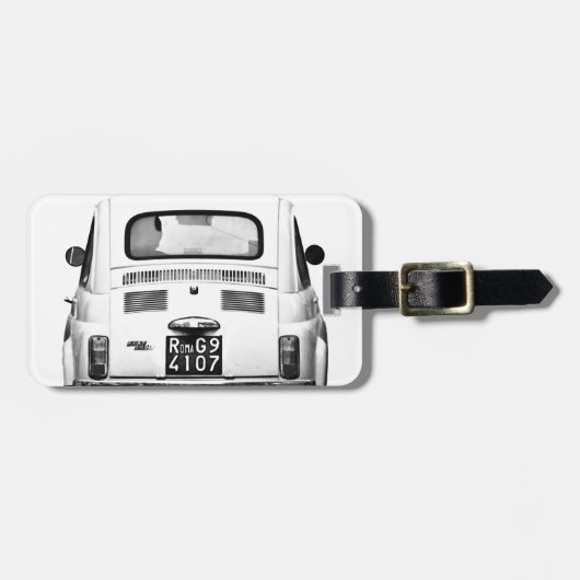 Fiat 500 in Rom, Italien Gepäckanhänger (Vorderseite horizontal)