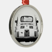 Fiat 500 in Rom, Italien Silbernes Ornament (Rechts)