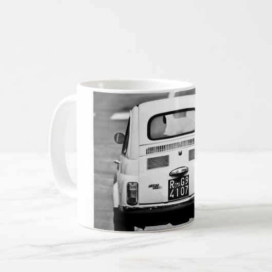Fiat 500 in Rom Kaffeetasse (Vorderseite Links)
