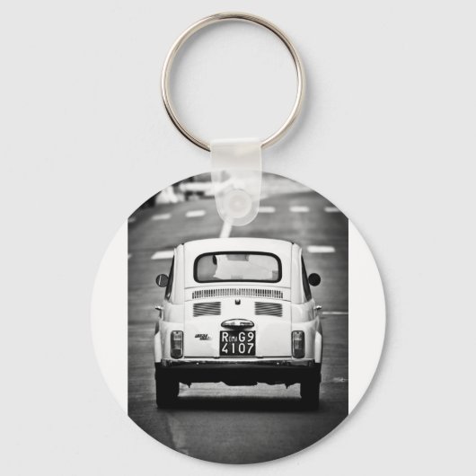 Fiat 500 in Rom Schlüsselanhänger (Vorderseite)